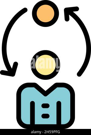 Personal adaptation icon. Outline personal adaptation vector icon color flat isolated Stock Vector