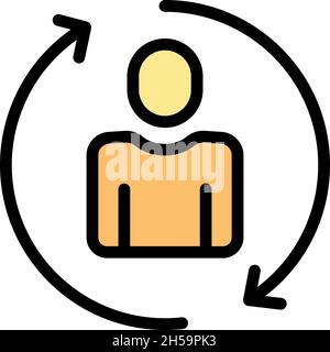 Interpersonal adaptation icon. Outline interpersonal adaptation vector icon color flat isolated Stock Vector