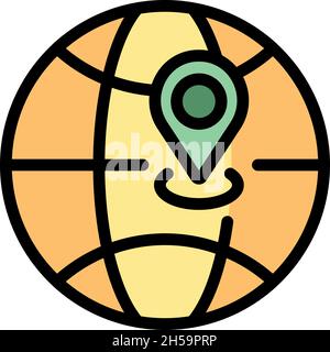 International adaptation icon. Outline international adaptation vector icon color flat isolated Stock Vector