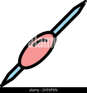 Toothpick plastic material icon. Outline toothpick plastic material vector icon color flat isolated Stock Vector