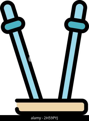 Plastic toothpick icon. Outline plastic toothpick vector icon color flat isolated Stock Vector