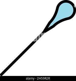 Metal toothpick icon. Outline metal toothpick vector icon color flat isolated Stock Vector