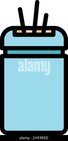 Toothpick box accessory icon. Outline toothpick box accessory vector icon color flat isolated Stock Vector