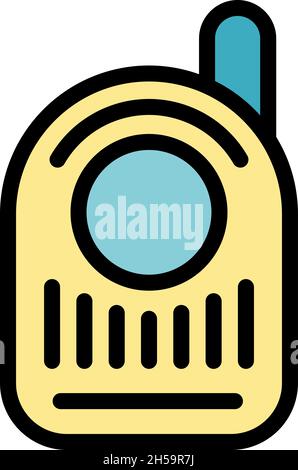 Baby monitor equipment icon. Outline baby monitor equipment vector icon color flat isolated Stock Vector