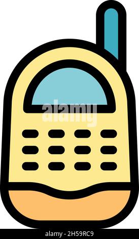 Baby monitor communication icon. Outline baby monitor communication vector icon color flat isolated Stock Vector