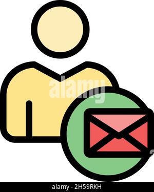 Mail request icon outline vector. Online form. File service Stock ...
