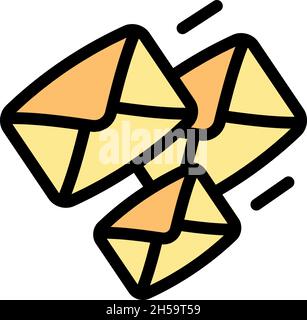 Envelope group icon. Outline envelope group vector icon color flat isolated Stock Vector