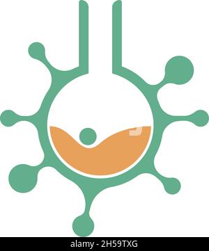 Science bottle lab logo icon design template vector Stock Vector