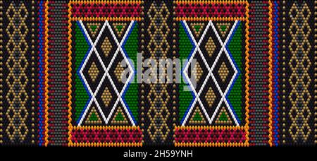 Ornament, mosaic, ethnic, folk pattern. It is made in bright, juicy, perfectly matching colors. Stock Vector