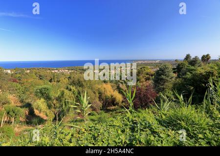 top view above Antibes, Alpes-Maritimes, 06, PACA Stock Photo