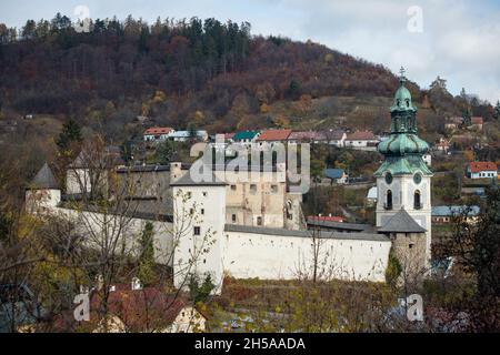 The medieval Old Castle in Banska Stiavnica - historical mining city registered on the UNESCO World Heritage list, Slovakia Stock Photo