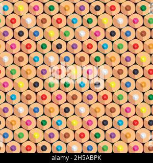 Seamless pattern with color pencils. Vector colored background. Stock Vector