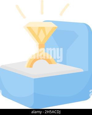 Engagement ring semi flat color vector item Stock Vector