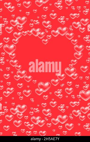 Heart shaped bubbles frame with copy space Stock Vector