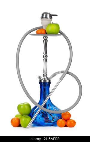 Hookah with fruits isolated on white background Stock Photo