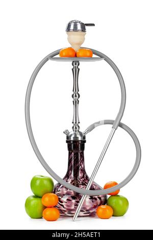 Hookah with fruits isolated on white background Stock Photo