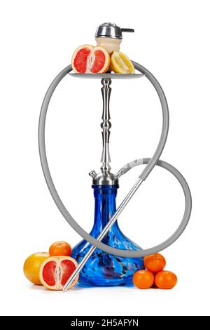Hookah with fruits isolated on white background Stock Photo