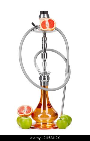 Hookah with fruits isolated on white background Stock Photo