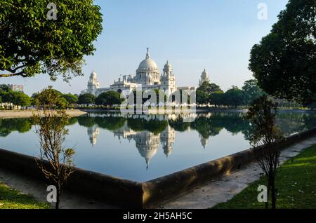 Marble building Victoria Memorial in Kolkata, India Stock Photo