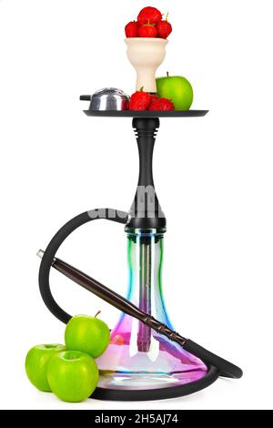 Hookah with fruits isolated on white background Stock Photo