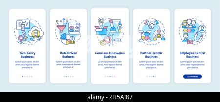 Successful business models onboarding mobile app page screen Stock Vector