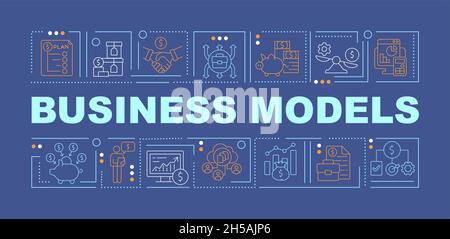 Business models navy word concepts banner Stock Vector