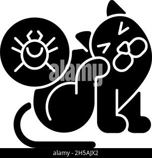 Fleas and ticks black glyph icon Stock Vector