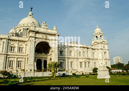 Marble building Victoria Memorial in Kolkata, India Stock Photo