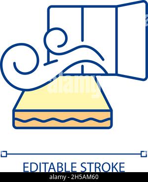 Bedroom aeration RGB color icon Stock Vector