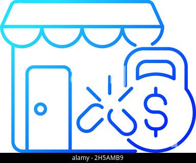 Small business debt relief gradient linear vector icon Stock Vector