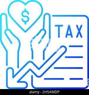 Tax reduction for charity gradient linear vector icon Stock Vector