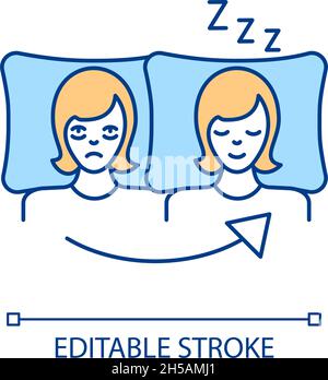 Improving sleep quality RGB color icon Stock Vector