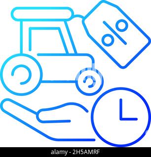 Rental equipment discounts gradient linear vector icon Stock Vector
