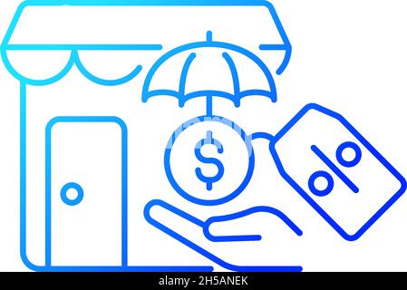 Small business insurance discounts gradient linear vector icon Stock Vector