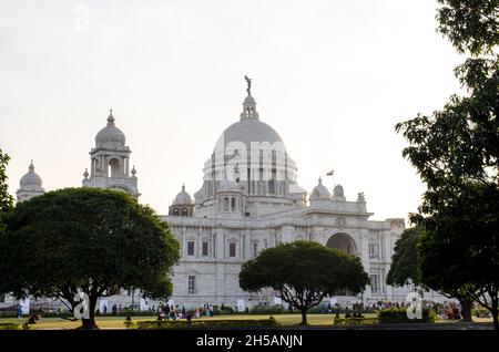 Marble building Victoria Memorial in Kolkata, India Stock Photo