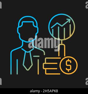 Financial analyst gradient vector icon for dark theme Stock Vector