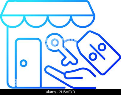 Rent discounts gradient linear vector icon Stock Vector