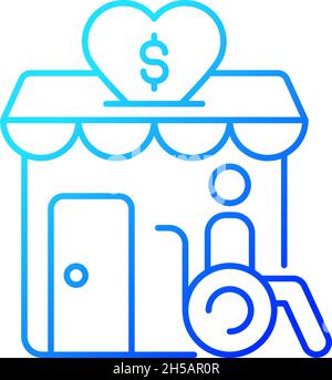 Grants for disabled gradient linear vector icon Stock Vector
