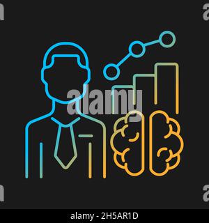 Business intelligence manager gradient vector icon for dark theme Stock Vector