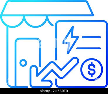 Reduced communal payments gradient linear vector icon Stock Vector
