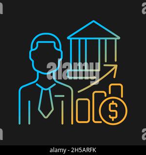 Investment banker gradient vector icon for dark theme Stock Vector