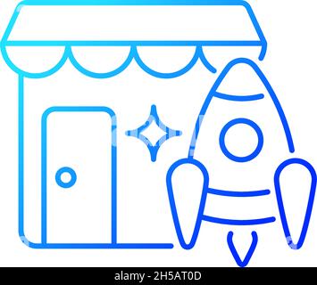 Small business fast launch gradient linear vector icon Stock Vector