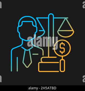 Financial examiner gradient vector icon for dark theme Stock Vector
