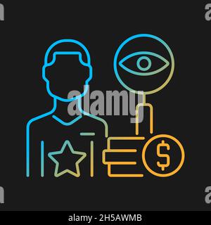 Comptroller gradient vector icon for dark theme Stock Vector