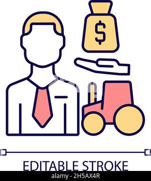 Agricultural lender RGB color icon Stock Vector