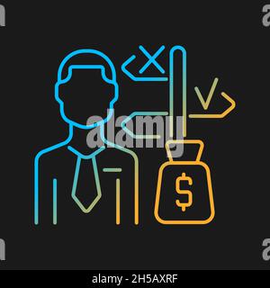 Asset manager gradient vector icon for dark theme Stock Vector