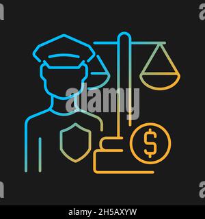 Financial guard gradient vector icon for dark theme Stock Vector