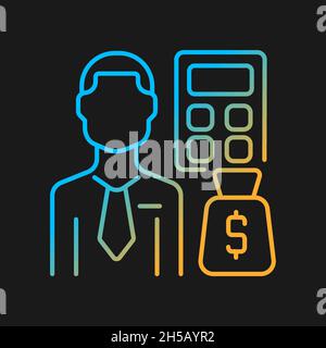 Budget analyst gradient vector icon for dark theme Stock Vector