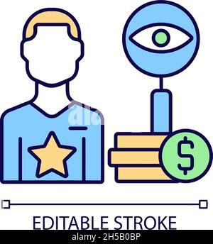 Comptroller RGB color icon Stock Vector