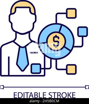 Digital finance expert RGB color icon Stock Vector